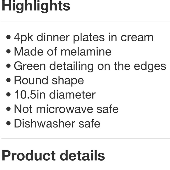 Studio McGee Cream Dinner Plate with Green Rim